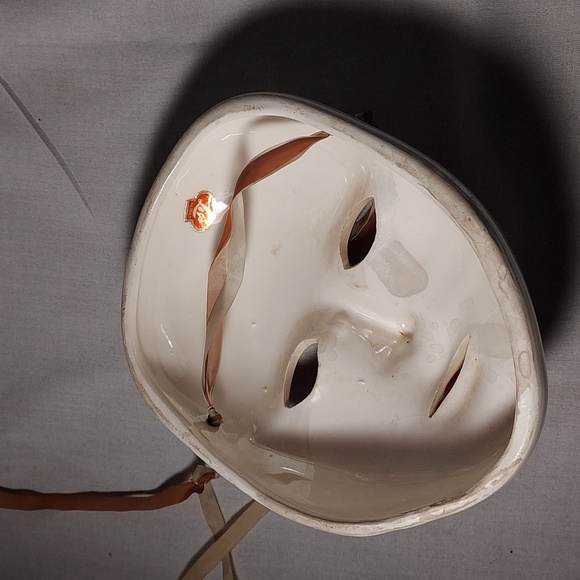 Vintage Hand Painted Lego Fine Quality Carnival Face Mask Pink Flower Design - Picture 3 of 6